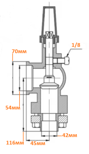 Вентиль запорный нагнетающий Bitzer 6F-40.2Y-40P 6F-50.2Y-40P 36133801 (361338-01)