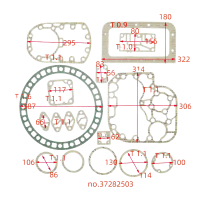 Комплект прокладок HSK8581-125 HSK8581-160 HSK8591-140 HSK8591-180 HSN8591-160 37282503